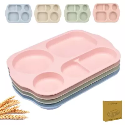 Large 12 Inch Divided Plates For Kids Adults Wheat Straw Portion Control Pla... • $23.36