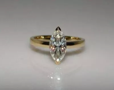 3CT Marquise Cut Lab Created Diamond Engagement Ring 14K Yellow Gold Finish • $208.99