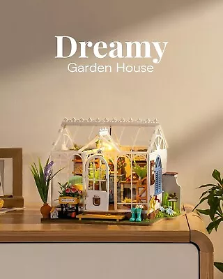 Rolife DIY LED Miniature House Flower Room Mini Dolls House Model Kits Kids Toys • $51.99