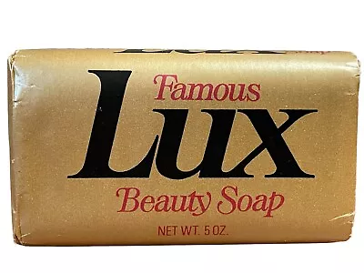 Vintage LUX Famous Beauty Soap Bar 5 Oz White Gold Wrapper Prop TV Movie New NOS • $9.74