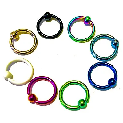Captive Bead Ring Hoop 16g 8mm 5/16  8pcs Mix Lot Lip Nose Ear Septum Earring • $29.99