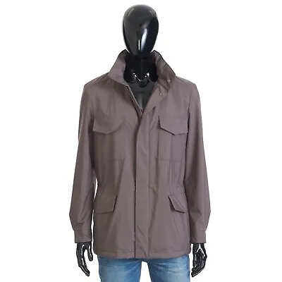 LORO PIANA 3295$ Army Green Traveller Windmate Jacket - Cashmere Lining • $2595