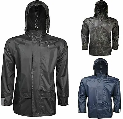 Unisex Rain Jacket Cagoul Kagool Pac A Mac Showerproof Hood Coat Camp Festival   • £13.95