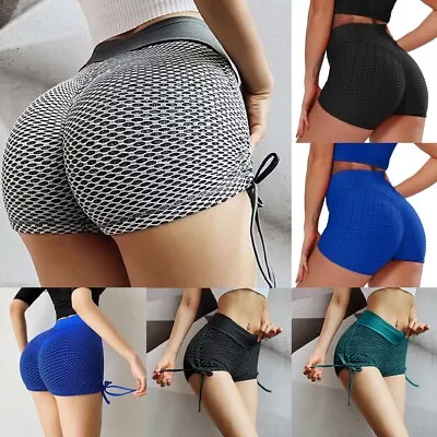 Hot Pants Women High Waist Yoga Shorts Butt Lift Scrunch Booty Gym Sport Bottoms • £3.59