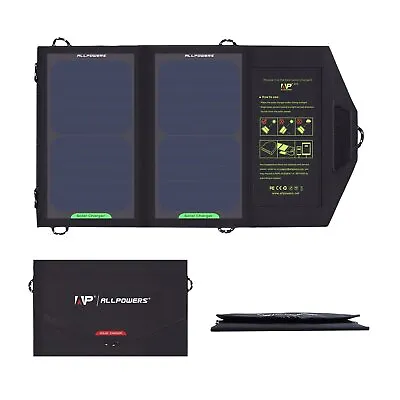 ALLPOWERS Foldable Solar Panel Charger Solar Charger USB Ports For Camping Use • $13.99
