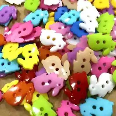 40  Forty  Rabbit Shaped Two Hole Mixed Plastic Buttons  18mm • £2.99