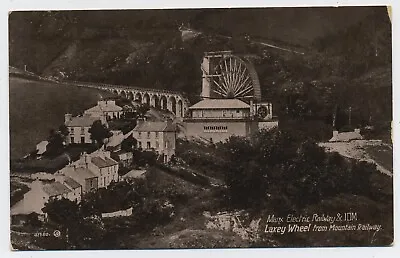 Isle Of Man Laxey Wheel & Railway From Mountain Railway Vintage Postcard N26 • £3.99