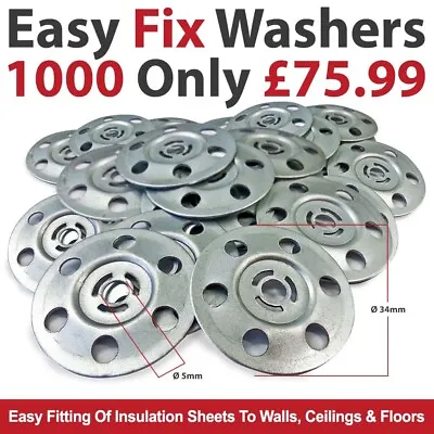 Insulation Board Fixing Washer Disks For Easy Fitting Of Insulation Sheets • £0.99