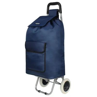 £19.95 • Buy ARIANA 2 Wheel Large Strong Shopping Trolley Shopping Cart Grocery Bag Navy-Blue