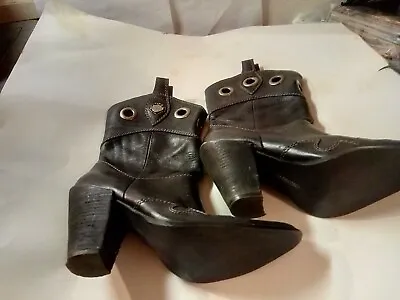 $40 • Buy Harley Davidson Women's Stylish High Heel Pointed Toe Black Boots - 7 - Nice!