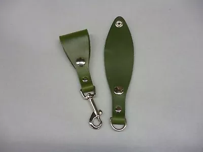 Green Real Leather Key Holder / Key Ring Belt Loop Accessory Hook Belt Clip F1 • £10