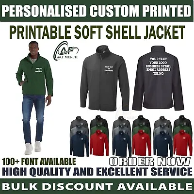 Personalised Custom  Zip Soft Shell Jacket Engineer Work Staff Men Plumber UX10 • £20.99