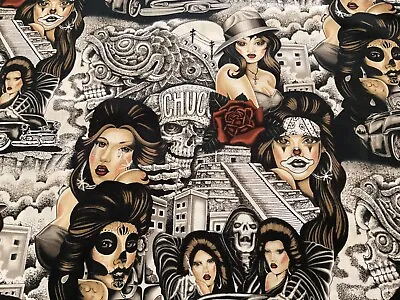 Alexander Henry CHUCO-artwork By Chuco Moreno Day Of The Dead Lowrider BTY • $16