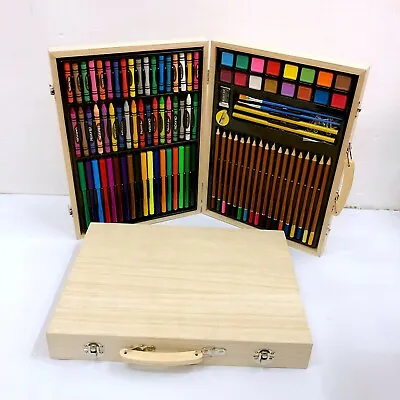 71 - 251 Artists Wooden Art Case Pencils Crayons Colour Painting Oil Pastels Set • £23.99