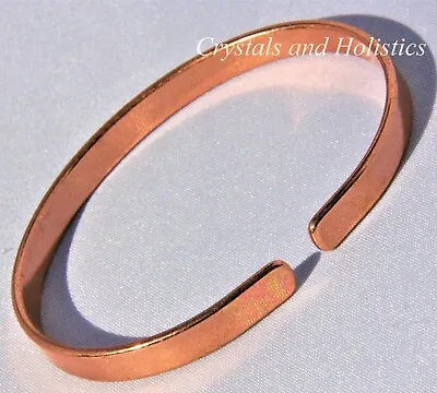 £9.25 • Buy Non Magnetic Solid Pure Copper PLAIN NARROW Bracelet Arthritis B + Gift Options