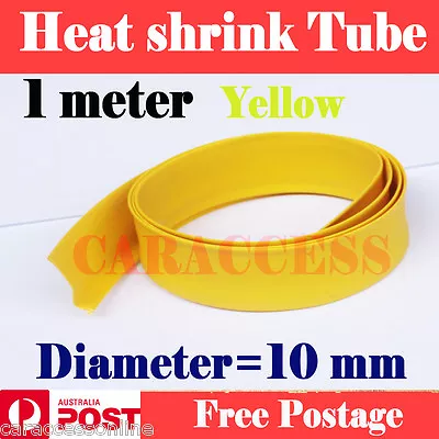  Heat Shrink Tube Heatshrink Tubing Sleeving Yellow Dia=10mm 1meter  AU STOCK • $4.09