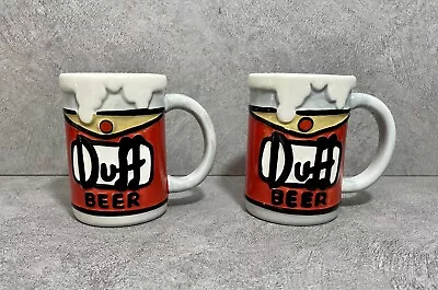 2 X The Simpsons Mug Duff Beer Kinnerton 2005 Tankard Style Collectible Merch • £14.99