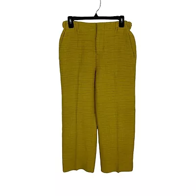 Marni Women’s Pants Crop 38 Ankle Mustard Yellow Silk Blend • $93.75