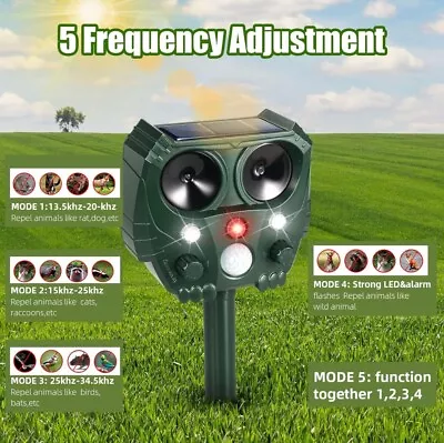 Upgraded Solar Ultrasonic Animal Repellent Dog Cat Skunk Deer Raccoon For Garden • $19.99