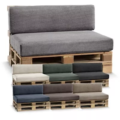 Pallet Cushions Garden Seating Cushion Seat Foam Pad & Backrest Outdoor PFLA • £54.99