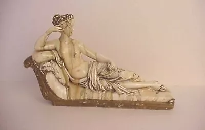 Vintage Chalkware Sculpture Of Pauline Bonaparte Borghese As Venus Reclining • $99.99