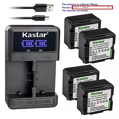 Kastar VW-VBG070 Battery LED2 USB Charger For Panasonic VW-VBG260-K DMW-BLA13A • $9.99