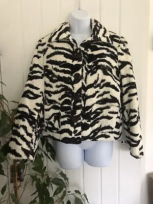 Vintage Versace Jeans Couture Black And White Zebra Print Jacket. Size S • $126.28