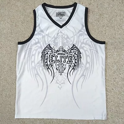 MMA Elite Jersey Men L White Gothic Tribal Mall Core Goth Wings Affliction Style • $38.88