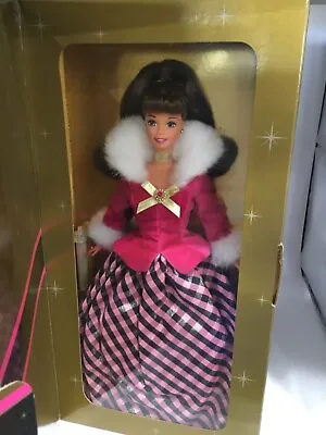 NEW 1996 Mattel Winter Rhapsody Barbie Doll AVON Exclusive Brunette 16873 • $15