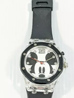 Disney Mickey Mouse Black White Light Up Plastic Rubber Band Watch  • $24.49