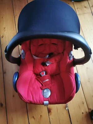 £30 • Buy Maxi-Cosi CabrioFix Baby Infant Newborn Car Seat Group 0+ Red Black + Rain Cover