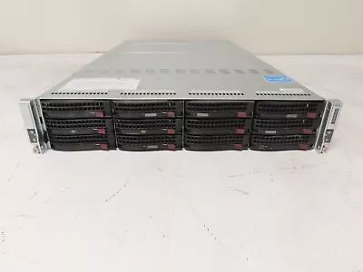 Supermicro 2U CSE-827 2x Node X10DRT-P 4x E5-2690 V4 128gb Ram 12x Trays • $599.99