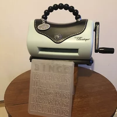 Sizzix Texture Boutique Machine Handbag Style Blue & Bingo Card Embosser • £14.99