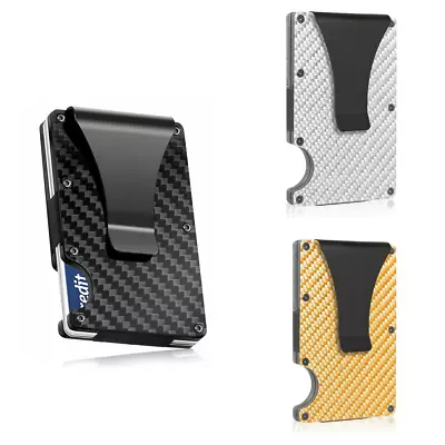 Men's Wallet RFID Blocking Slim Money Clip Credit ID Card Holder Thin Minimalist • $9.31