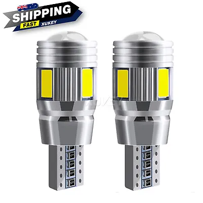 X2 White Bulb Canbus LED T10 SMD Car Side Wedge Parker Light Globe 168 194 W5W. • $6.39