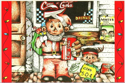 $6.92 • Buy Postcard~Coca-Cola~Coke~Christmas~Santa~Justin Flournoy~Minden, LA~O3