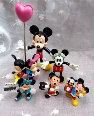 Lot/6 Miniature PVC APPLAUSE Disney MICKEY MOUSE Talking On Telephone MINNIE + • £9.72