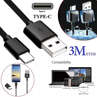 Type C Fast Charger USB-C Lead For Samsung Galaxy S20+ S10+ S9 S8 Charging Cable • £2.95