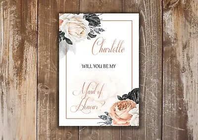 Will You Be My Bridesmaid Cards Personalised COMPLETE With Envelope • £2