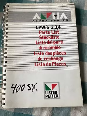 LISTER PETTER LPA LPW/S 2 3 4 ENGINE Parts MANUAL BOOK Catalog Guide Shop 400sx • $99.74