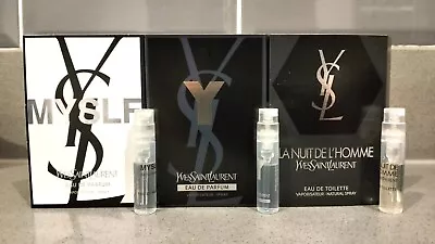 3 X Yves Saint Laurent Perfume Samples Myself Y & La Nuit De L'Homme Sprays • £6.99