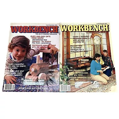 2 Workbench Magazines Dec 1986 & Feb 1987 Woodworking Craft Projects DIY Vintage • $9.99