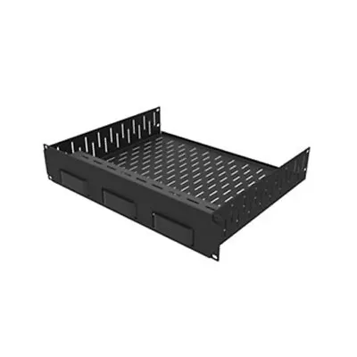 Penn Elcom 2U Vented Rack Shelf With CNC Cut Magnetic Face Plate For 3 X AppleTV • £79.85