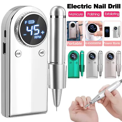 45000RPM Rechargeable Electric Nail Drill Machine Manicure Portable Nail Files • $47.99