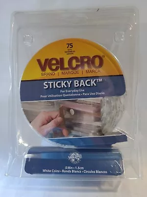 VELCRO Brand Hook Only Sticky Back Coins 5/8 Inch White Pack Of 75 • $10.99