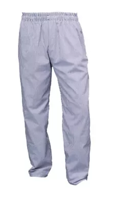 Genware Small Blue & White Checked  XXL  Chef Trousers Baggies • £13