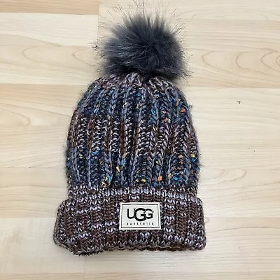 UGG Fleece Lined Faux Fur Pompom Stocking Cap OS New • $24