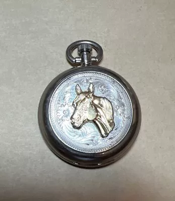 Montana Silversmith Pocket Watch W/Gold Horse Head • $35