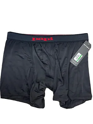 Papi Black Boxer Modern Stretch Trunk Underwear Size L Bnwt 626630-982 • $5.99