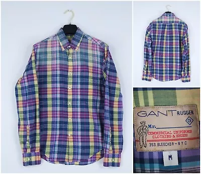 £35.99 • Buy Mens GANT RUGGER Shirt Medium Size Check Plaid Long Sleeve Vintage Top